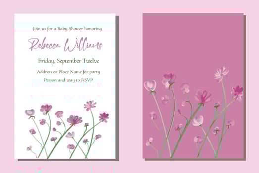 Meadow Wildflowers Watercolor Floral Baby Shower Invitation vector