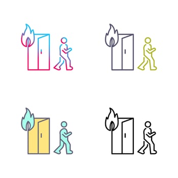 Unique Running from Fire Vector Icon
