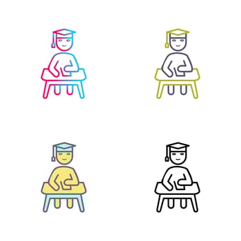 Unique Studying on Desk Vector Icon