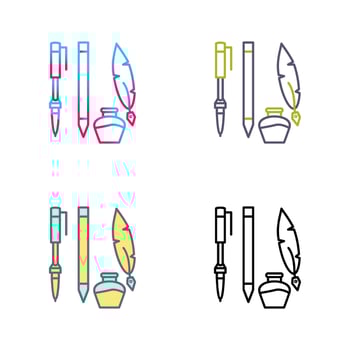 Unique Writing Equipment Vector Icon