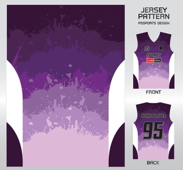 Pattern vector sports shirt background image.Gradient purple splash pattern design, illustration, textile background for sports t-shirt, football jersey shirt