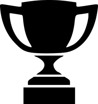 Trophy cup icon black outlines vector illustration