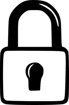 Closed lock icon black outlines vector illustration