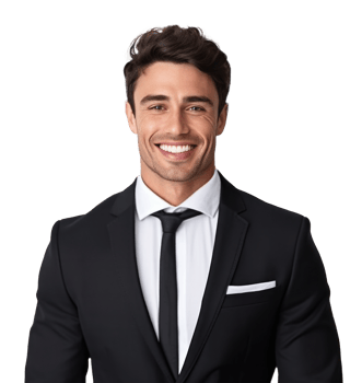 Portrait of smiling businessman. Illustration png