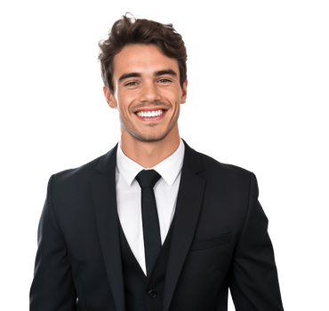 Portrait of smiling businessman. Illustration png