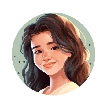 Portrait of smiling young girl for profile picture. Illustration png