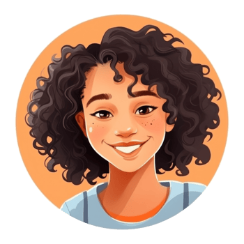 Portrait of smiling young girl for profile picture. Illustration png