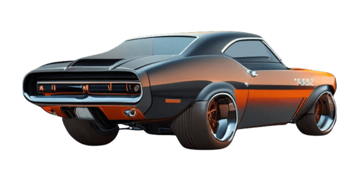 Muscle Car Custom Designed and Colored AI Generated png