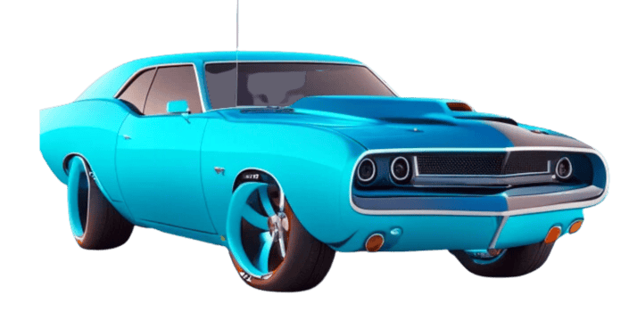 Muscle Car Custom Designed and Colored AI Generated png