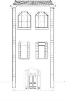 3D illustration of building project vector