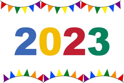 LGBT Pride Month 2023 with flags on white background vector and illustration concept.
