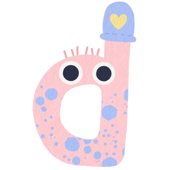 Monster lower case alphabet d png