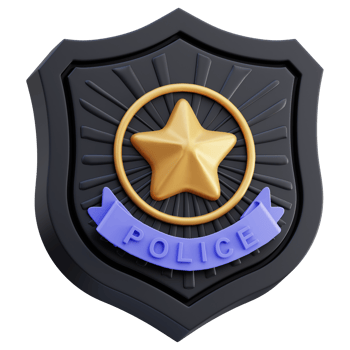 Police badge 3D Illustration png