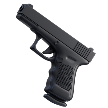 Police handgun 3D Illustration png