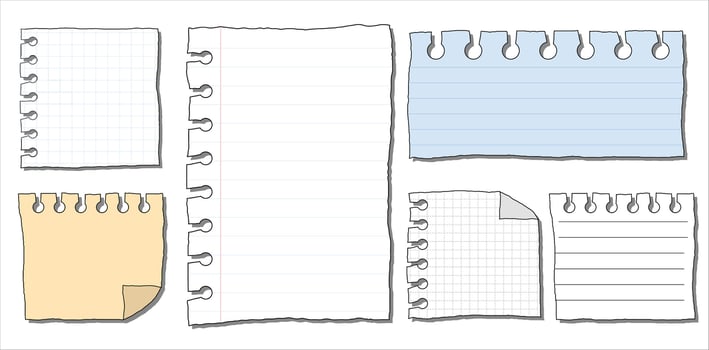 piece of ripped paper note paper hand drawing sketch vector