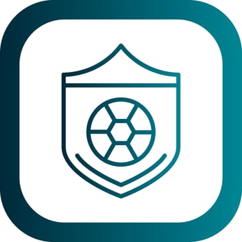 Soccer ball on a shield Vector Icon Design