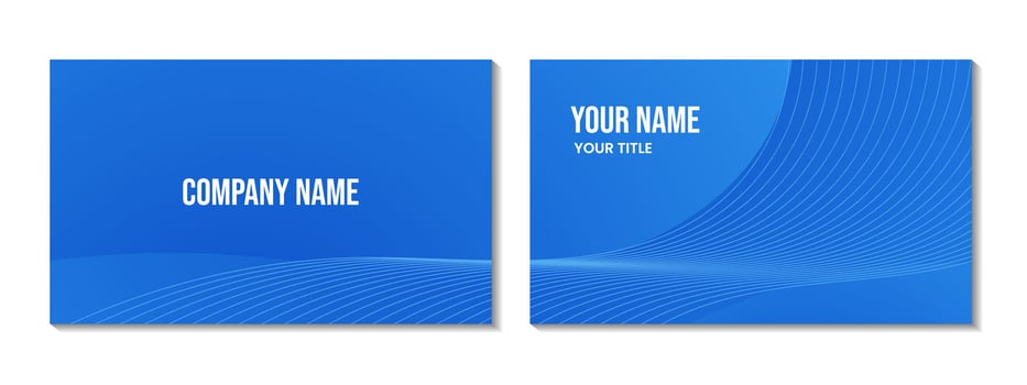 abstract blue wave business card background for business vector