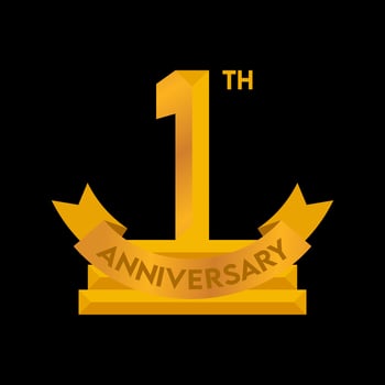 1st to 50th Anniversary elegant gold color vector