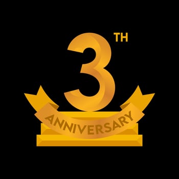 1st to 50th Anniversary elegant gold color vector