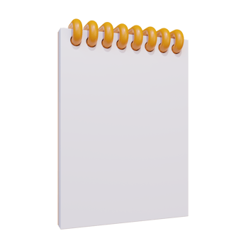 A cute ring book PNG transparent background, a model of stationery in a back-to-school theme, 3D illustration