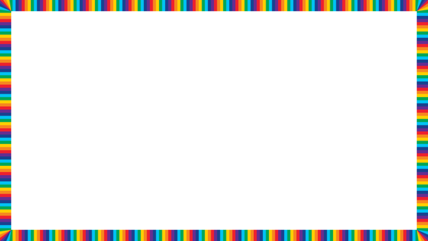 Striped rectangle frame in rainbow colors png