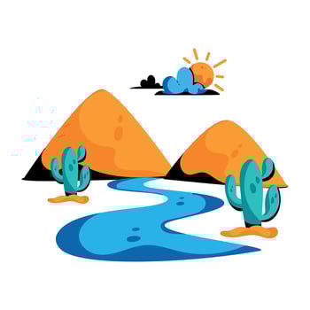 Trendy Desert River vector