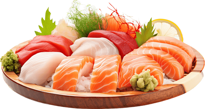Sashimi png with AI generated