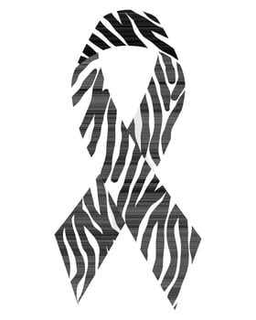 Zebra print ribbon for Rare disease day in flat vector design.