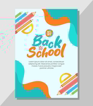 Back to school flyer template design vector