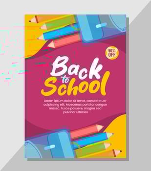 Back to school flyer template design vector