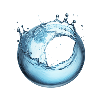 Water liquid splash in a shape of a sphere isolated on transparent background, png