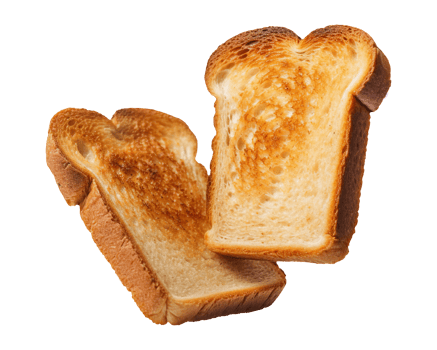 Toast bread isolated on transparent background, png