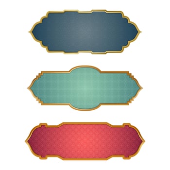 Islamic style luxury golden border collection vector