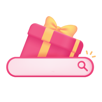 App search bar gift box promotion discount product festival season 3d illustration png