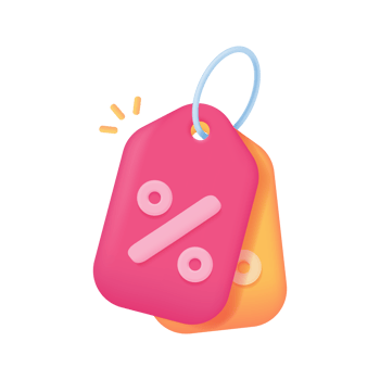 product price discount label Special offer during the festival. 3d illustration. png