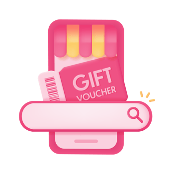 App search bar gift box promotion discount product festival season 3d illustration png