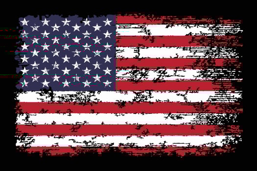 Distressed USA Flag. Vintage American Flag Design vector