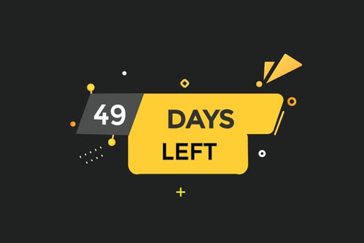 49 days left countdown template,49  day countdown left banner label button eps 49 vector