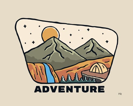 Go Adventure and camping mountain design for badge, sticker, t shirt design, etc vector