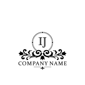 Initial letter IJ simple and elegant monogram design template logo vector