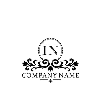 Initial letter IN simple and elegant monogram design template logo vector