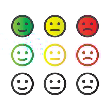 Vector rating emotion faces sad happy mood icons emoji icons satisfaction level feedback illustration premium design vector eps10