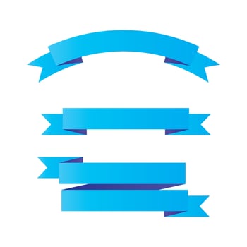 ribbons banners. blue ribbons banners isolated on white background illustration premium design vector eps10