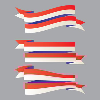 Vector red and white ribbons banners best for indonesia independen day, isolated gray background illustration premium design vector eps10