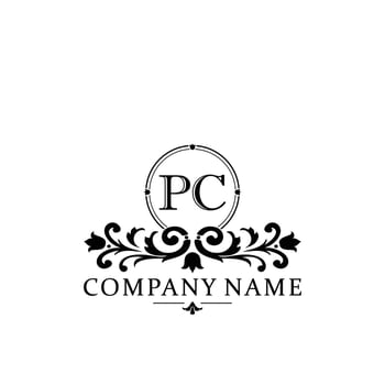 Initial letter PC simple and elegant monogram design template logo vector