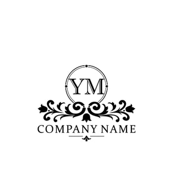 Initial letter YM simple and elegant monogram design template logo vector