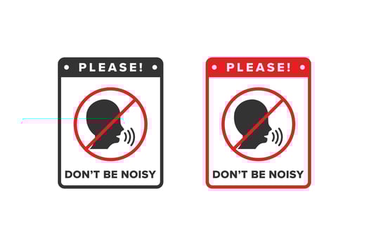 No noise icon sign vector design, icon boards are prohibited from noisy