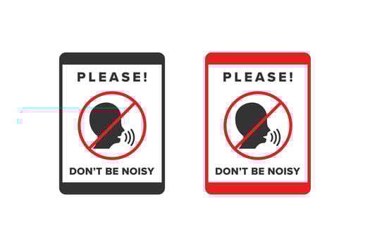 No noise icon sign vector design, icon boards are prohibited from noisy