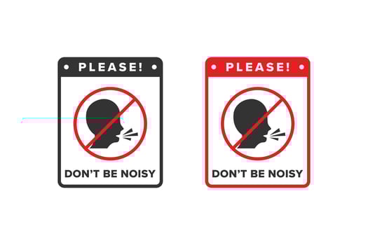 No noise icon sign vector design, icon boards are prohibited from noisy