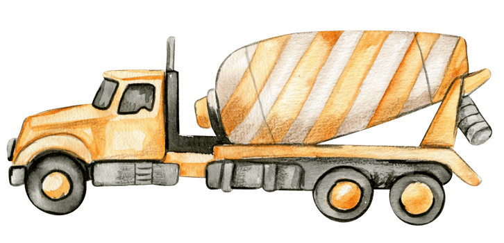 Yellow concrete mixer. png